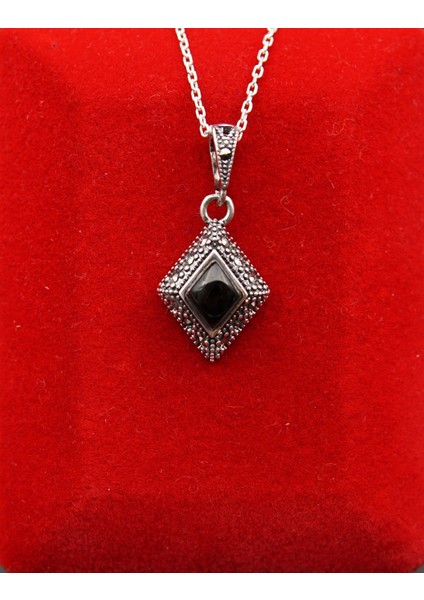 925 Ayar Kadın Oltu Taşı Kadın Kolye SK00080 fiyatları