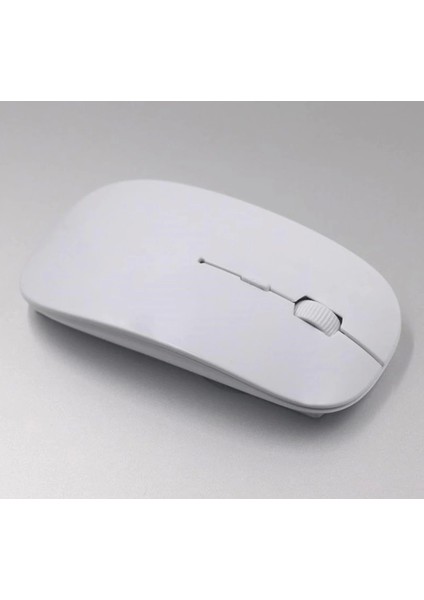 Ultra Ince USB Bilgisayar Pc Dizüstü Masaüstü Kablosuz Mouse (Beyaz)
