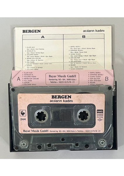 Bergen Acıların Kadını Bayar Musik Gmbh Alman Baskı Kaset (Orijinal Dönem Alman Baskı Kaset) fiyatları