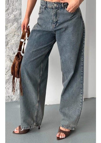 Baggy Kar Yıkama Eskitme Kahve Jeans Pantolon D2007 fırsatları