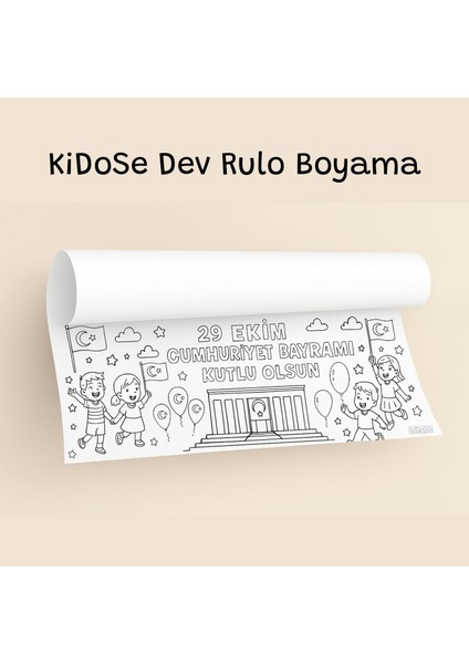 29 Ekim Cumhuriyet Bayramı Temalı Dev Rulo Boyama – 200X60CM Eğitici Etkinlik Kağıdı fiyatları