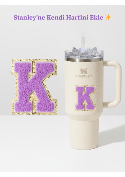 Quencher Uyumlu Premium Harf Sticker / Aksesuar – Tekstil Kaplama Kişiselleştirilmiş Tasarım