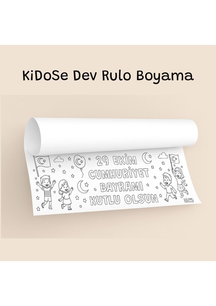29 Ekim Cumhuriyet Bayramı Temalı Dev Rulo Boyama – 200X60CM Eğitici Etkinlik Kağıdı modelleri