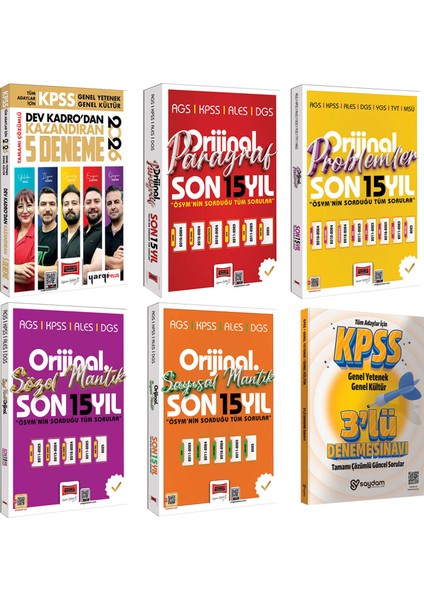 2026 Kpss Çözümlü 5 Deneme-Orijinal Serisi Sözel-Sayısal Mantık-Paragraf-Problemler Çıkmış Sorular
