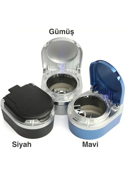 Ally SD-1201 LED Işıklı Kapaklı Araç Küllük Oto Araba Kül TABLASI-(1903) - BRF13071-6128 modelleri