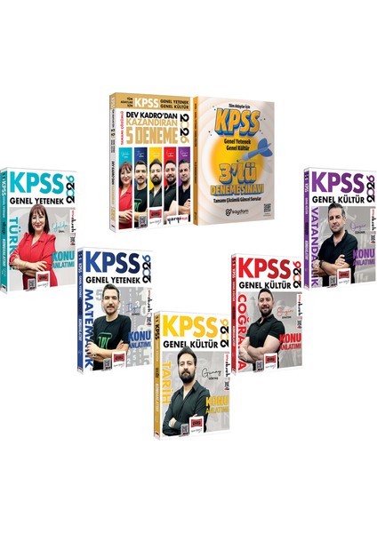 2026 Kpss Tüm Dersler Konu Anlatımı-Tamamı Çözümlü Dev Kadrodan Kazandıran 5 Deneme Seti