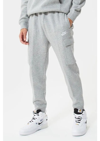 Nsw Clup Fleece Şardonlu Erkek Gri Kargo Eşofman Altı