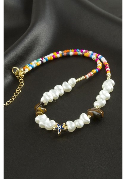 Sepetim Deniz Yıldızı Inci Kolye-Kahverengi fiyatları