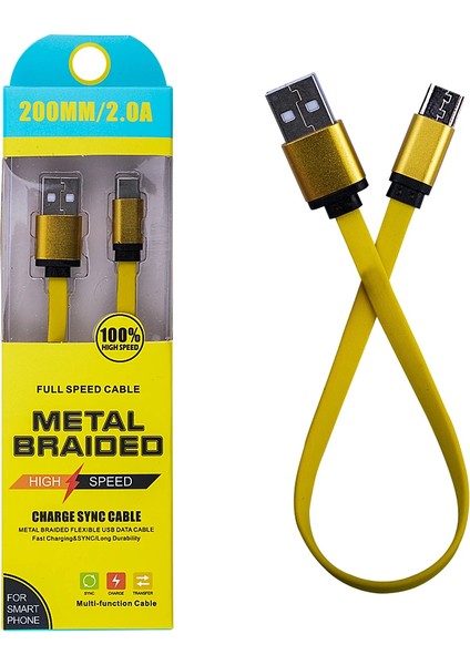 Android Micro 2A 20MM Kısa Yumuşak Dokulu Renkli USB KABLO-(1903) - BRF12296-5389