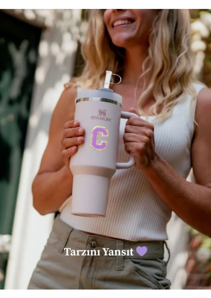 Quencher Uyumlu Premium Harf Sticker + 3’lü Silikon Tıpa Seti – Kişiselleştirilmiş Kombin modelleri