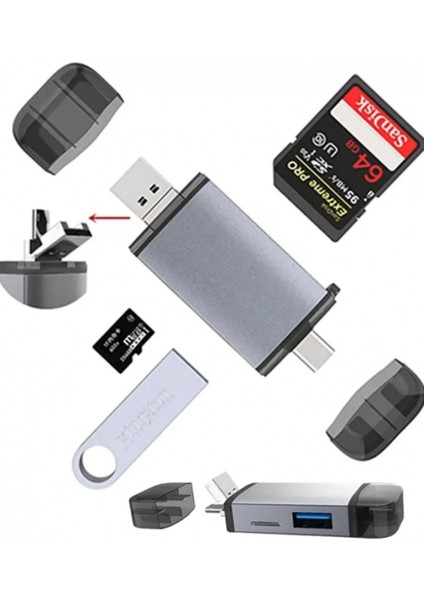 ZR428 T993A Type-C 3 In 1 Card Reader