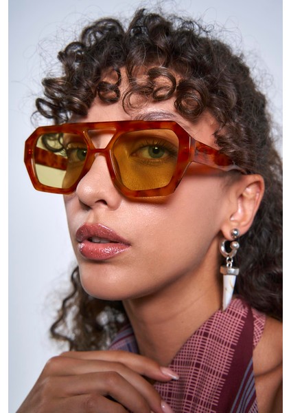 Kaitlyn Orange Green Güneş Gözlüğü fırsatları