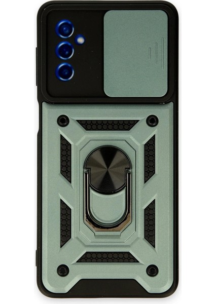 Samsung Galaxy M52 5g Kılıf Pars Lens Yüzüklü Silikon - Yeşil - BRF17758-7083