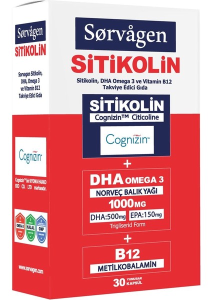 Smart Sitikolin Dha Omega 3 ve B12 30 Kapsül