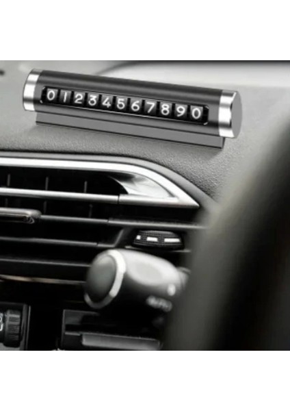 Alüminyum Kasa Siyah Renk Çevirmeli Araç Içi Telefon Numaratörü Park Oto Numaratörü ( Lisinya )