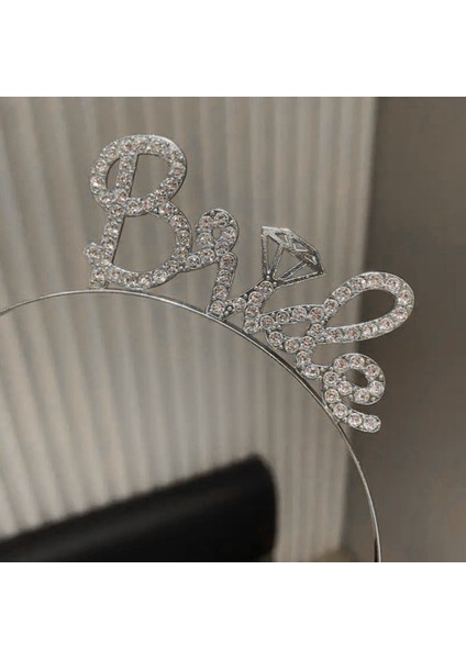 Nessiworld Gümüş Renkli Taşlı “bride” Gelin Tacı – El Yazısı Yazı Tipiyle