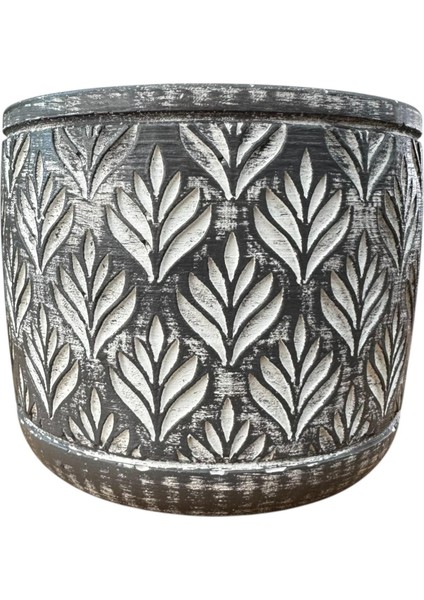 Ev Dekorasyon Antrasit Lotus Beton Saksı Çiçeklik Saksılık