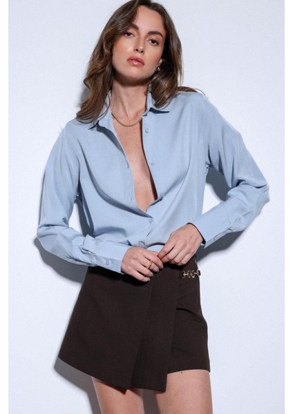 Bebe Mavi Premium Kadın Gömlek