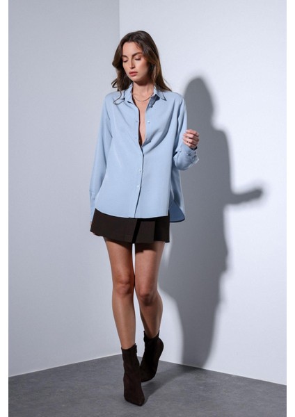 Bebe Mavi Premium Kadın Gömlek