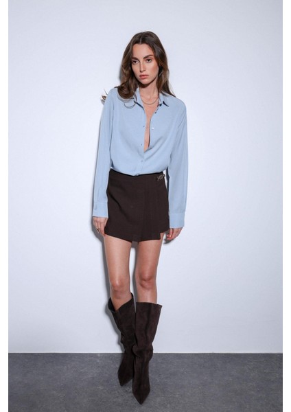 Bebe Mavi Premium Kadın Gömlek