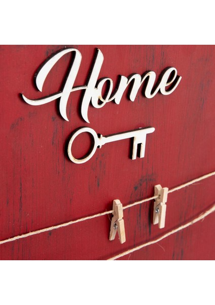 Dekoratif Home Keys Ahşap Resimlik ve Notluk (Kırmızı) fiyatları
