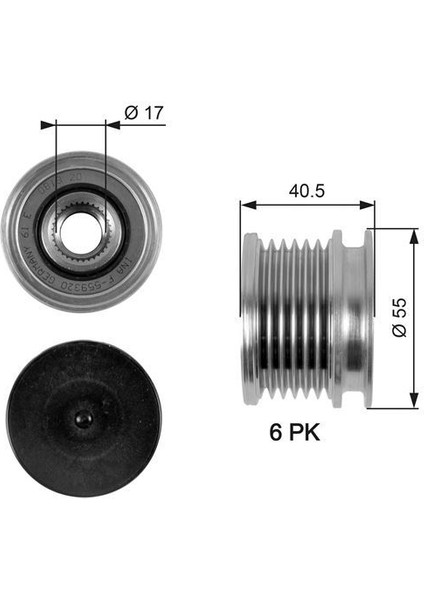 OAP7057 - Alternator Kasnagı Mercedes W203 W210 W220 W639 B901 B906