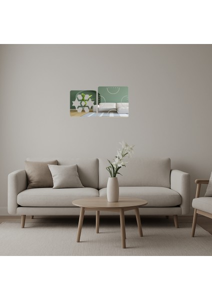 Soyut Sanat Desenli Dekoratif Aynalı Tablo - BRF15701-7165