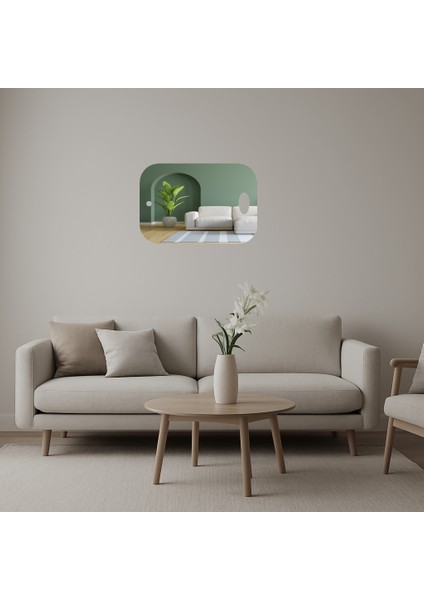 Modern Çizgiler Iç Mekan Dekoratif Aynalı Tablo - BRF16374-9219