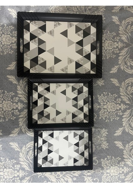 3 Lü Tepsi Seti - Çay Tepsileri - Sunum Tepsileri - Ikram Tepsileri fiyatları