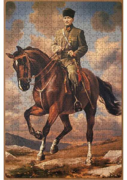 Gazi Mustafa Kemal Atatürk ve Atı Sakarya 1000 Parça Ahşap (Mdf) Puzzle Yapboz fiyatları