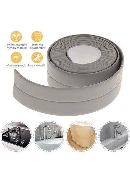 Gri Su Sızdırmaz Banyo Mutfak Lavabo Küvet Izolasyon Şerit Bant