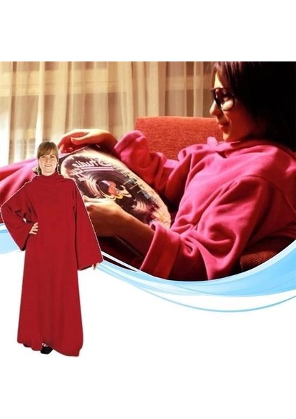 Giyilebilir Kollu Battaniye-Pembe