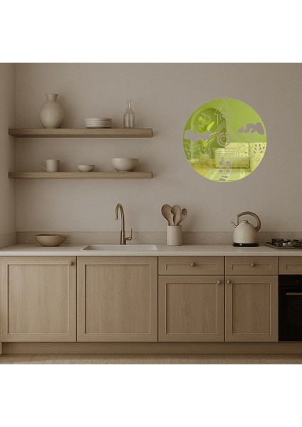 Saat Detaylı Modern Mimari Duvar Altın Aynalı Tablosu - BRF13896-5671 modelleri