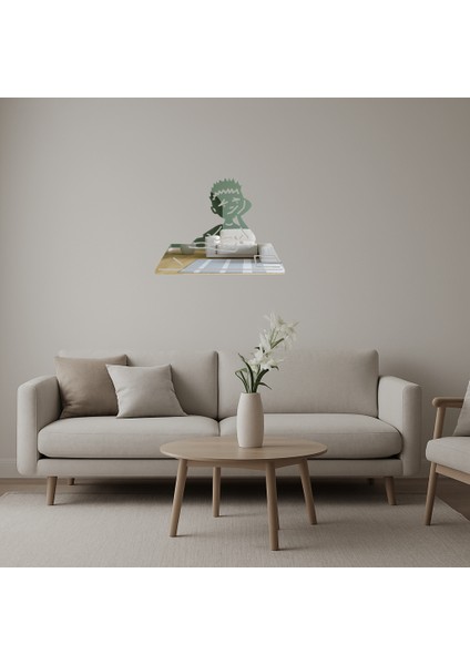 Ders Çalışan Çocuk Dekoratif Aynalı Tablo - BRF19283-7900