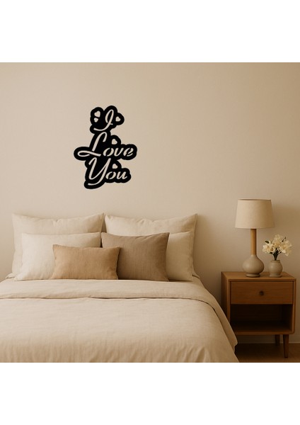 I Love You Yazılı Dekoratif Tablo - BRF16526-4060