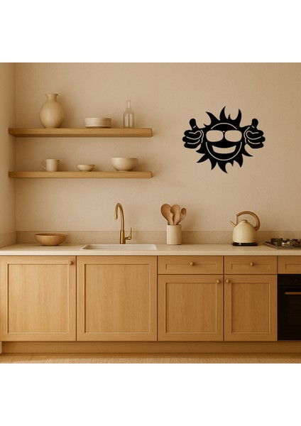 Gözlük ve Başparmak Hareketli Güneş Mdf Dekoratif Tablo - BRF17496-5241 fiyatları