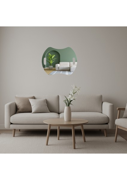 Geometrik Siyah Dekoratif Aynalı Tablo - BRF17026-7756