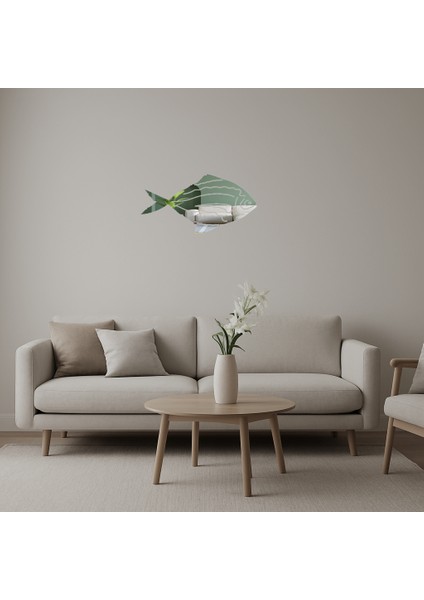 Okyanus ve Deniz Yaşamı Konseptli Dekoratif Aynalı Tablo - BRF19754-4409