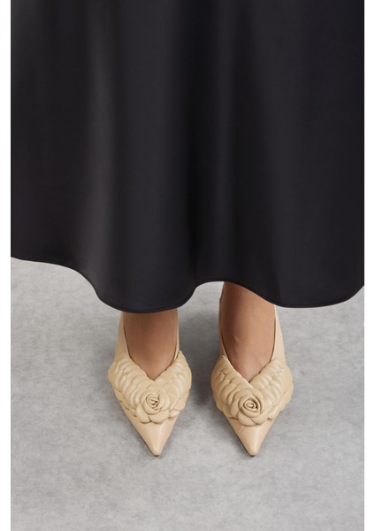 Rosa Zarif Gül Detaylı Hakiki Deri Ayakkabı fırsatları