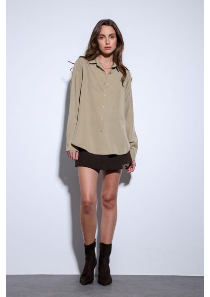 Haki Premium Kadın Gömlek modelleri