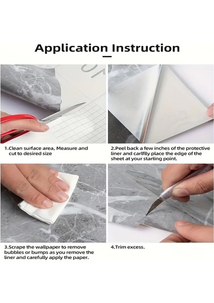 Mermer Desenli Mutfak Duvar Kağıdı Sticker - 5m x 60CM: Su ve Yağa Dayanıklı, Yüksek Sıcaklık Esnekliğine Sahip Tezgah, Dolap, Ocak Yenileme Folyosu T10 ( Lisinya )