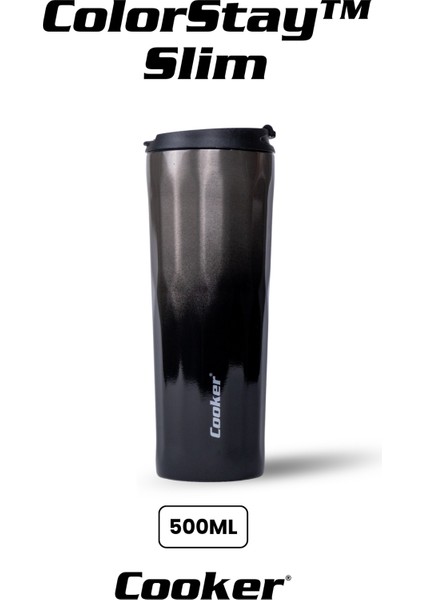 Colorstay™ Slim 500 ml Paslanmaz Çelik Termos – Çift Kat Vakumlu, Sızdırmaz Kapak, 6 Saat Sıcak & Soğuk