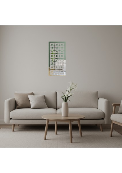 Modern Çiçek Motifli Duvar Aynalı Tablosu - BRF12816-3442