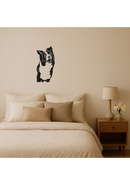 Modern Köpek Yüzü Silüet Duvar Sanatı - BRF12255-9118