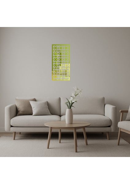 Soyut Çiçek Desenli Dekoratif Altın Aynalı Tablo - BRF13423-9392