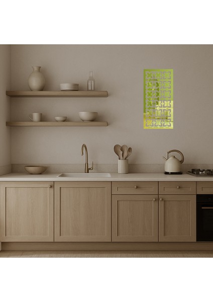 Soyut Çiçek Desenli Dekoratif Altın Aynalı Tablo - BRF13423-9392 modelleri