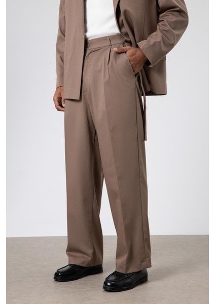 Oversize Kuşaklı Takım Elbise Vizon fiyatları