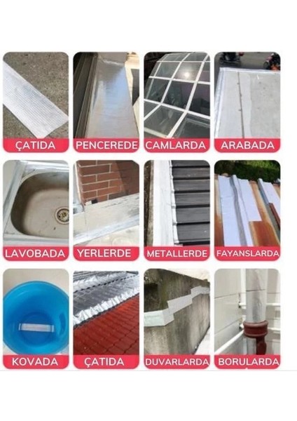 Yüksek Sıcaklık Dayanan Su Geçirmez Çatı Boru Duvar Çatlak Yapışkan Bant Folyo 5 mt x 10 cm modelleri