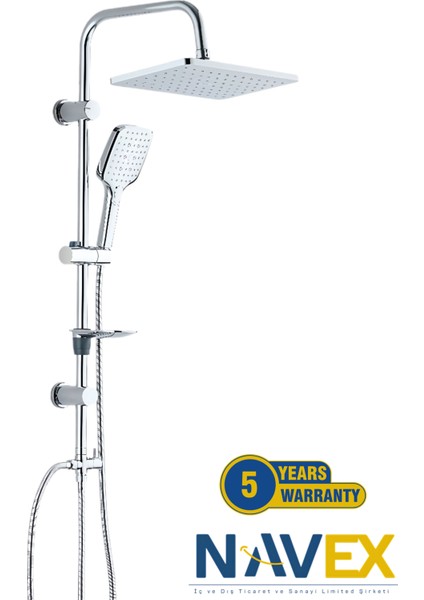 Harmoni Paslanmaz Krom Tepe Duş Seti 5 Yıl Garantili