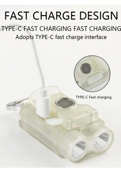 V15 Edc El Feneri 1200LM Anahtarlık Işık Tip-C Şarj Edilebilir Taşınabilir Mini Torch Mıknatıs Klips ile Kamp Cep Fener - Lisinya indirimleri